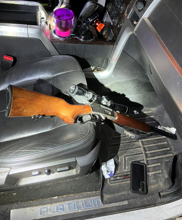 Firearm found in plain sight of vehicle during road rage incident.