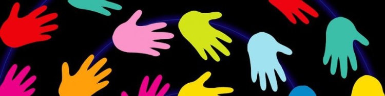 Multicolored hands art