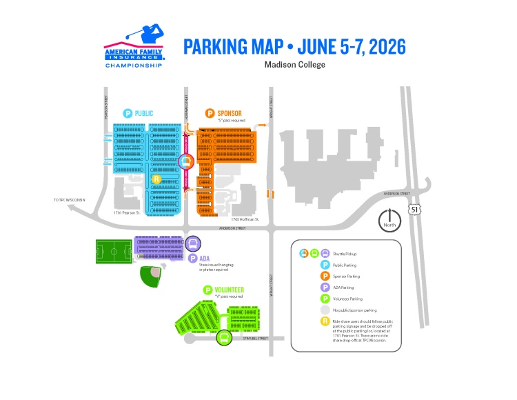 Public Parking access via Pearson Street, ADA parking in lot on Anderson Street, south of Hoffman Street.