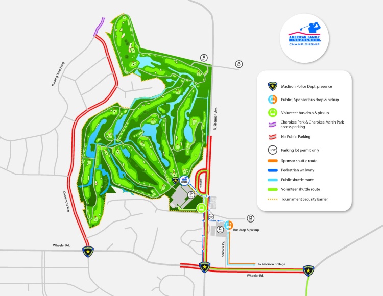 Closure infromation map for upcoming American Family Golf Outing