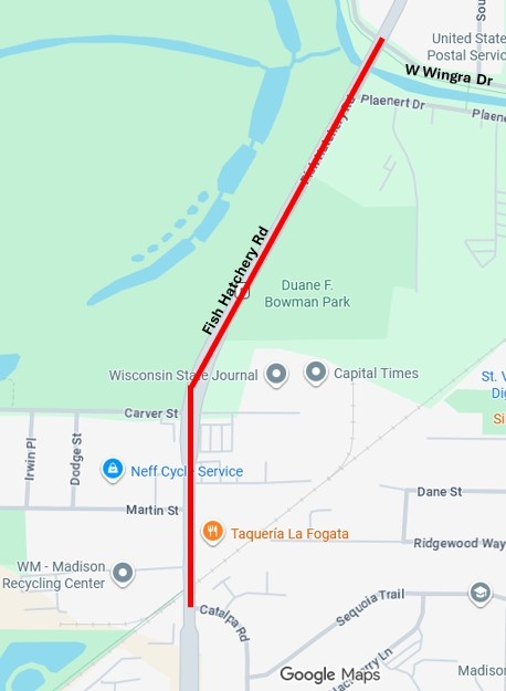 Beginning Monday, Aug. 17, expect lane closures on Fish Hatchery Road for construction on the Cannonball Path extension project.