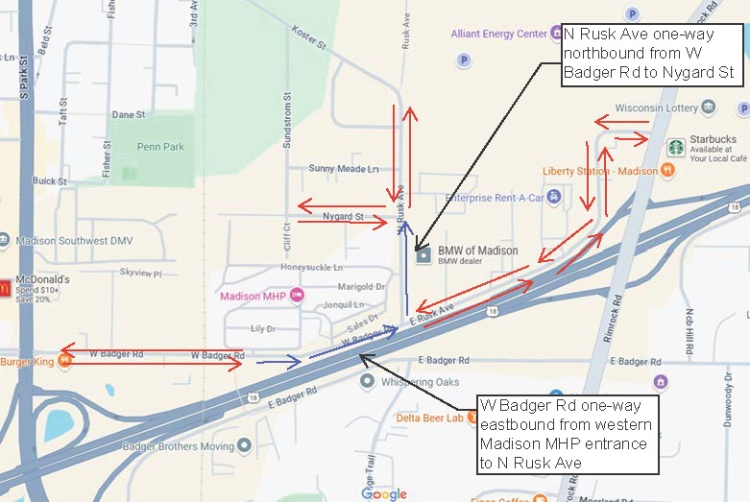 w Badger and N Rusk lane closures starting Monday, August 18.