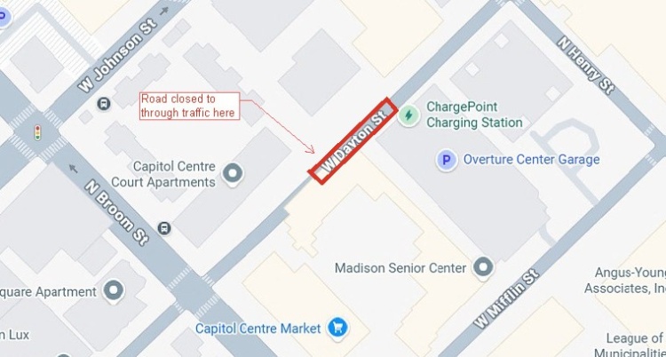 From 7am-5pm on September 28 and 29, the 300 block of W Dayton St will close to thru traffic. Local access will be maintained
