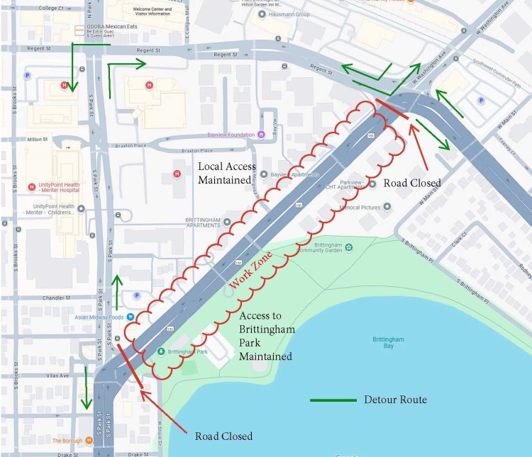W Washington Avenue intersection closure begins June 13.