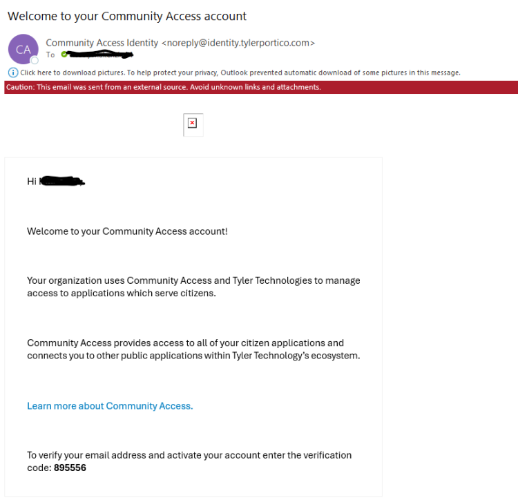 activation email with code