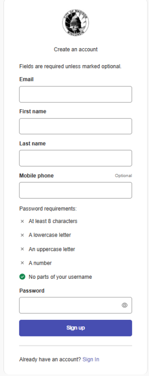 create and account