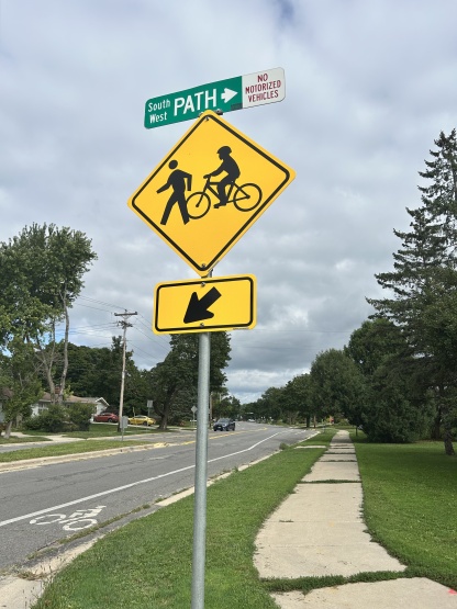 Sign for Odana Road Bike path