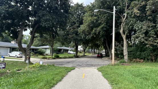 Parman Terrace looking north from bike path