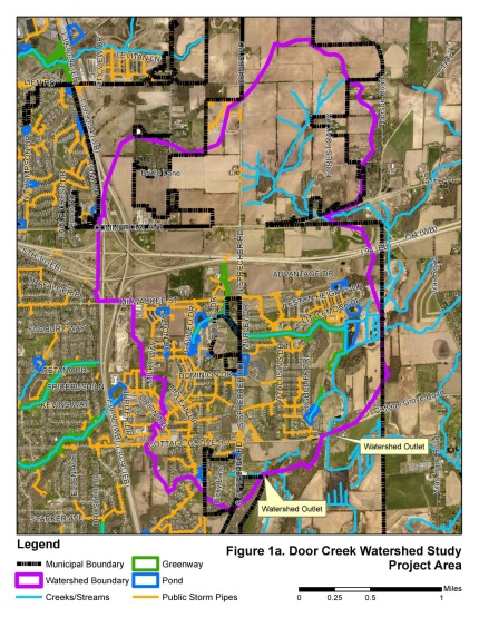 Door Creek Watershed Map of neighborhoods on both sides of Sprecher Rd.
