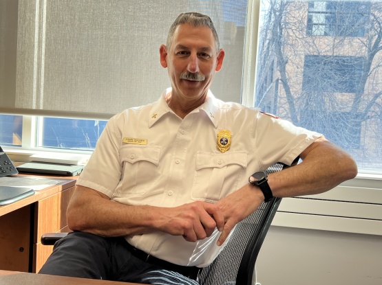 Division Chief Jerry Buechner at his desk