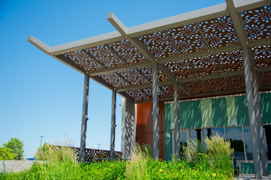 Native plants in front of the Nakoosa Trail Fleet facility