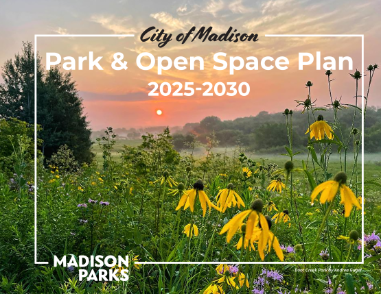 sunrise at Door Creek Park, Park & Open Space Plan 2025-2030 cover
