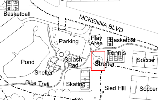 Elver Park amenities and open shelter location map