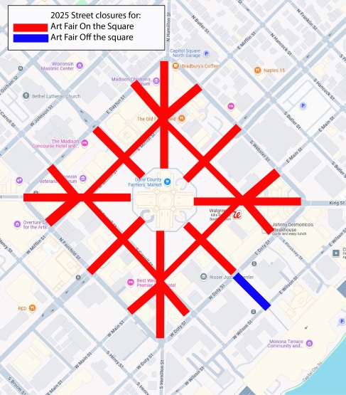 closure information for Art Fair On and Off the Square as detailed in the release.