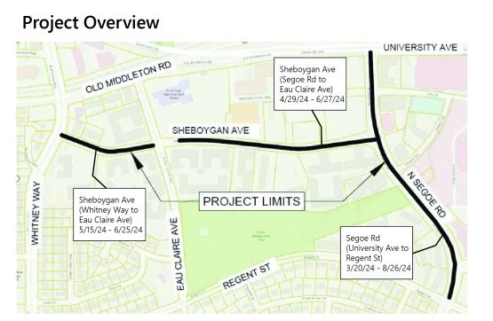 Segoe Rd and Sheboygan Ave Reconstruction Map