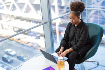 Woman using computer