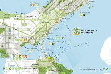 Map of the area of the future Madison LakeWay project