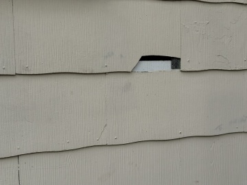 Hail damaged siding