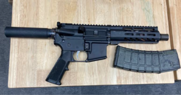 Firearm seized during an investigation by the Dane County Narcotics Task Force, MPD and other agencies.