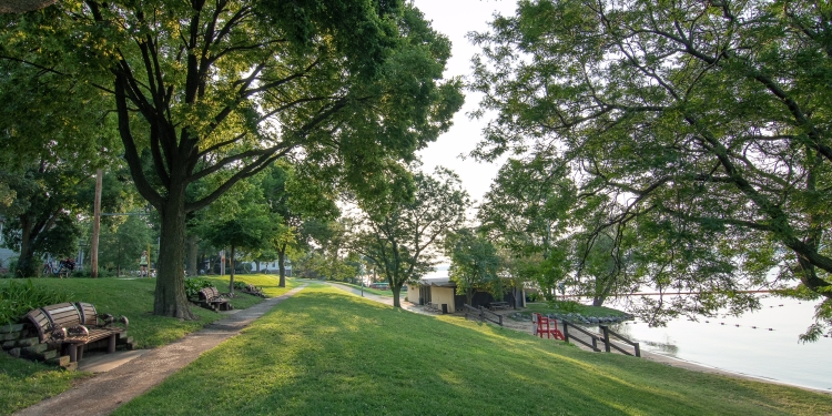 paved path through BB Clarke Beach Park
