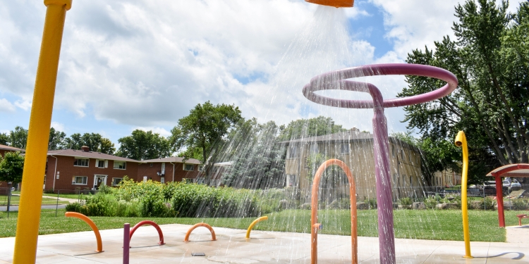 Water features at Cypress Splash Park