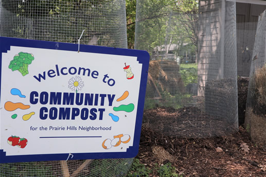 This is a picture of the community composting site for the Praire Hills community
