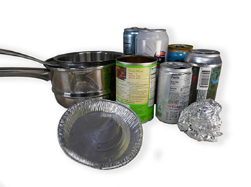 Metal items that can go into the recycling cart