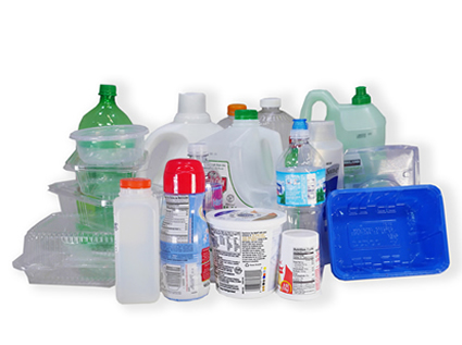 Plastic items that can be recycling in the green cart at home